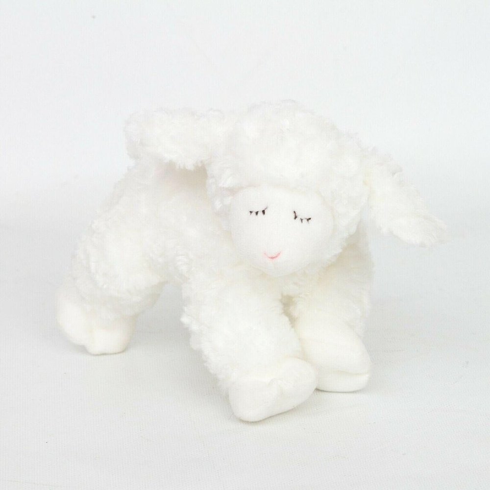 Baby Gund Winky White Sleeping Lamb Plush Stuffed Animal Rattle Toy Lovey 58133
